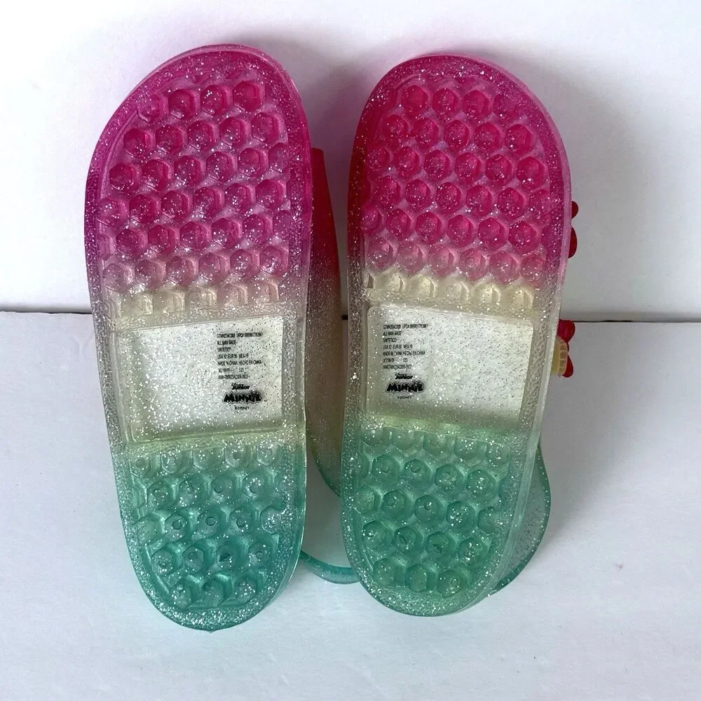 Disney Girl's Sz 12 Minnie Mouse Daisy Duck Little Girls Jelly Sandals Shoes EUC